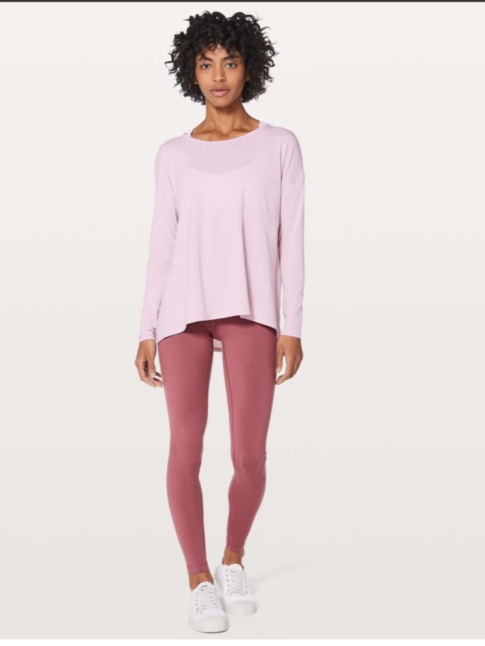 Lululemon Back Into It Long Sleeve in Porcelain Pink size L